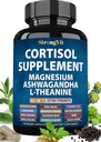 Suplementos de Cortisol para Mujeres con Magnesio, Ashwagandha & L-Theanine. Cortisol Manager, Reductor, Detox, Bajo y Control (59 Conde)