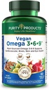 Productos de pureza Omega 3-6-9 Fórmula Vegana y Vegetariana - "5 en 1" Complejo de ácido graso esencial - Científicamente Fórmula de base vegetal 3 6 9 Ácidos grasos esenciales (EFA) - de (60)