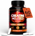 Cápsulas de HCL con HMB - Suplemento de entrenamiento para hombres y mujeres, constructor de músculo, resistencia, fuerza, superior al monohidrato: instantánea para Max Absorción, sin carga, sin rubor, 180 cápsulas veganos