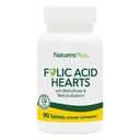 NaturesPlus Folic Acid Hearts (Methylfolate) - 400 mcg, 90 Tablets vegetarianos - con Vitamina B6 &amp; Vitamina B12 (como Metilcobalamina) - Gluten-Free - 90 Servings