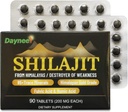 90 Shilajit Tablets, Himalayan Shilajit Organic Dry Drops (200mg Cada, 90 Day Supply) - Maximum Potency Gold Grade Supplement - for Metabolism, Energy &amp; Immune Support