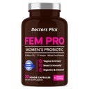 Probióticos Fem Pro para Mujeres. 17 Estrechos Clínicos Efectivos para el apoyo Vaginal, Digestivo &amp; Inmune, Salud del Tracto urinario, Equilibrio de pH y Mood. Prebiótico orgánico, 30 cápsulas vegetales