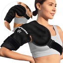 Terapia fría de manguito de hielo de hombro KingPavonini, paquete de hielo de gel reutilizable para lesiones de hombro, alivio de dolor, hinchazón, cirugía de hombros, tendonitis, bursitis, negro, tamaño mediano