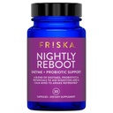 Friska Nightly Reboot - Nighttime Digestive Enzymes, Probiotic for Gut Balance & Bloating Support, with Melatonin & Chamomile to Promote Relaxation & Sleep, 30 Capsules