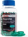 Lágrimas de hora, INC. Ibuprofeno a tiempo 200mg - 160 Softgels líquidos - Alivio de dolor Softgels y Reductor de fiebre - para el alivio de dolor de cabeza, dolor menstrual, dolor de dientes dolores musculares