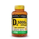 MASON NATURAL Vitamina D3 125 mcg (5000 UI), soporta el hueso, el músculo &amp; la salud inmunitaria, del aceite de hígado de pescado, 50 Softgels, paquete de 3