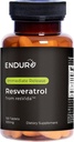 Endur Resveratrol, Saludable Aging &amp; Cardiovascular Support Supplement, Instant Release Antioxidant Grape Skin Extract, Gluten Free, 100mg (150 Tablets)