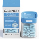 Cabinet: Nighttime Pain Reliever PM and Sleep Aid for Headaches, Migraine Relief, Aches, and Pains ← Acetaminophen 500mg, Diphenhydramine HCl 25mg, 120 Caplets (Starter Kit)