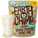 EarthChimp Organic Vegan Protein Powder - with Probiotics - Non GMO, Dairy Free, Non Whey, Plant Based Protein Powder for Women and Men, Gluten Free - 52 Servings 64 Oz (Plain &amp; Unsweetened) No Scoop