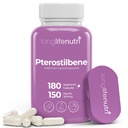 Pterostilbeno Suplemento 150mg, Elevate Cellular Energy, 180 Vegan Capsules, 3 Month Supply, Puro Pterostilbene Ecológico Extracto, Hecho en EE.UU., No GMO, Clean Label, Easy Swallow Antioxidant Support