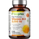 Vitamina D3 5000 UI Softgels 120 Cuenta (125mcg) - Vitamina D-3 High-Potency in Extra Virgin Olive Oil Non-GMO Soy Gratis Para Hombres y Mujeres - Vit 3D Suplementos Soportes Strong Bones &amp; Immune Health