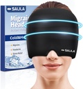 SALILA Migraine Relief Cap - Advanced Cooling Gel Ice Pack, Odorless Headache Hat, One Size Fits All, Cold &amp; Hot Therapy for Sinus, Tension, Stress Relief - Instant Headache Soothing
