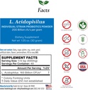 Alimentos para Gut Lactobacillus Acidophilus Probiotic Powder 200 Billion cfu's Silencio Hecho en EE.UU. No hay aditivos Silencio Directo desde el fabricante Silencio No Third-Party Storage Silencio Immune Support tención 30 gramos (1.05 Oz)