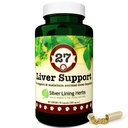 Herbs de forro de plata 27 Herbal Liver Support Canine - Soportes Perro con función normal y salud del hígado - Suplemento herbal natural para ayudar a proteger el hígado de estrés y toxinas - 90 cápsulas