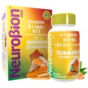 Neurobion Turmeric Curcumin 650 mg Suplemento herbario para soporte antioxidante, alta absorción ultra potencial Suplemento multivitaminas Complejo con B12, 40 cápsulas