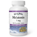 Stress-Relax Melatonin 3 mg por Factores Naturales, Asistencia Natural para el sueño, Reinicie el ciclo del sueño, 180 comprimidos masticables (180 porciones), Peppermint Flavor