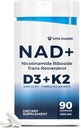Suplemento Anti-Aging Energy NAD – NMN Alternativa con Nicotinamide Riboside 1000mg, Trans-Resveratrol 300mg, Vitamina D3 4000 UI y K2 110 mcg MK7 – Vegetariana 60 cápsulas, 1300mg