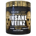Insane Labz Insane Veinz Gold, Nitric Oxide Non Stimulant pre Workout Powder, cargado con Hydromax, Nitrosigine, aumenta la vascularidad y el flujo de sangre, 30 Srvgs, Fruit Punch