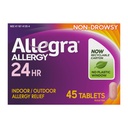 Allegra Adulto 24-Hour Alergy Relief Tablets, No-Drowsy Indoor and Outdoor Alergy Medicine, 180 mg Fexofenadine HCI Antihistamine Pill, 45-Count