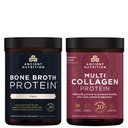 Antigua Nutrición Bono Broth Protein Powder, Puro, 20 Servimientos + Multi Collagen Protein Powder, Desarrollado, 45 Servimientos