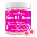 Vitamina B1 Gummies Chewable Thiamine 500mg &amp; Vitamina B3 &amp; Vitamina C,Sugar Gratis - Non GMO,Vegan,Natural Peach Flavor - Thiamine B1 Suplemento para Adultos &amp; Niños