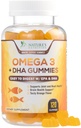 Omega 3 Mangas de aceite de pescado - Corazón saludable Omega 3 Gummy Suplemento con alta absorción DHA &amp; EPA, Extra Strength Joint & Brain Support, Delicious Orange Flavor Fish Oil Nature's Vitamin - 120 Gummies