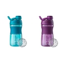 BlenderBottle 20-Ounce SportMixer Shaker Botellas con BlenderBall Wire Whisk, Plum y Teal