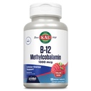 KAL Vitamina B12 Methylcobalamin 1000mcg, Energía sana, metabolismo, Nerve y Red Blood Cell Support, Fast Dissolve ActivMelt, High Absorption, Vegetarian, Natural Raspberry, 120 Serv, 120 Micro Tabs