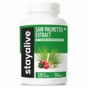 STAY ALIVE Saw Palmetto Extract Capsules w/Cranberry & Pumpkin Seed Oil, 120 Vegan Pills for Hair, U.T &amp; Prostate, Pure Saw Palmetto for Men and Women, Non-GMO, Gluten Free Pumpkin Seed Supplement