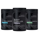 Sports Research Sleep Complex Melatonin-Free Vegan Capsules, Double Strength L-Theanine Supplement for Focus, Relaxation & Alertness and Ashwagandha Softgels for Relaxation, Calm &amp; Sleep Support