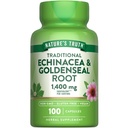 Verdad de la naturaleza Echinacea Goldenseal Capsules ← 1400mg Silencio 100 Conde Silencio Vegan, No Gluten Suplemento gratuito Silencioso Complejo de Apoyo Herbal