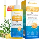 Sea Moss " Ashwagandha Root Drops - 10X Stronger Seamoss " Ashwagandha for Women " Men, Sea Moss Drops for Mood, Immunity, Digestive, Energy, Skin, Hair Joint (Lemon Flavour - 80 Servings