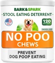 BARK CONSPARK NO Poo Treats - Prevent Dog Poop Eating - Coprophagia Treatment - Stool Eating Deterrent - Probiotics & Enzymes - Digestive Health + Breath Aid - 120 Soft Chews - USA Made - Liver