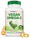 OmegaVia Vegan Omega 3 Suplemento, Algae Omega 3 Fish Oil Alternative, 300mg Vegan DHA Fatty Acids, Plant Based, Planet and Ocean Friendly, IAOS 5 Star Tested, 60 Softgels