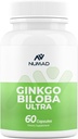 Ginseng NUMAD (600mg) + Ginkgo Biloba (120mg) 60 cápsulas Extra Strength Nootropics Brain Support Supplement for Memory & Focus