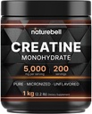 NatureBell Creatine Monohydrate Powder 1000g, 5,000mg Por Serving, 200 Servings (2.2 lb) ¦ Micronized, Pure &amp; Unflavored ← Pre-Workout Muscle Support* TEN Keto, Vegan, Filler-Free