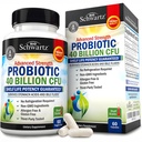 BioSchwartz Daily Probiotic Nutritional Supplement - 40 Billion CFU for Gut Health - Probiotics for Men and Women - Digestive Health with Astragalus " Lactobacillus - Shelf Stable - 60 Count