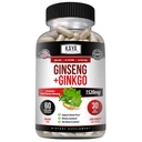 Kaya Naturals Red Panax Ginseng + Ginkgo Biloba - Suplemento Nootropic Brain - Cognitive and Concentration Support - Brain Booster, Focus y Memory Supplement - 60 cápsulas