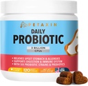 Probióticos para perros - 6 Strains con Prebióticos - Soportes Sistema Digestivo e Inmunitario - Alivio para la Diarrea, Respiración Mal, Alergías, Gas, Estreñimiento, Puntos Calientes - Hecho en EE.UU. - 120 Chews