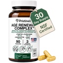 Complejo de Renovación de la Edad " Suplemento Anti-Envejecimiento Celular Autophagy Aid Senolytic - Fisetin, Quercetin, Curcumin, Zinc - 90 Capsules 30 Day Supply - Heart, Skin, " Total Wellness Support
