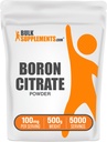 BulkSupplements.com Boron Citrate Powder - Boron Supplement for Men &amp; Women, Food Grade - for Bones & Joints Support, 100mg per Serving, 500g (1.1 lbs) (Pack of 1)