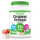 Orgain Orgain Orgain Pólvora de proteínas veganas orgánicas, Strawberries &amp; Cream - 21g de Proteína de base vegetal, Carbs de baja red, Gluten / Lactose Libre, No Sugar Añadido, Soy Libre, No GMO, 2.03 Lb