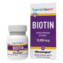Fuente superior Biotina 10.000 mcg - Suplemento diario apoya la salud del cabello y el crecimiento - Biotina natural Suplemento Ayudas Saludable uñas " Esquí - 60 tabletas sublinguales de disolución