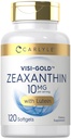 Carlyle Zeaxanthin 10mg TEN 120 Softgels ANTERIOR Salud Ocular Apoyo con Lutein Silencioso No GMO, Gluten Suplemento Gratis