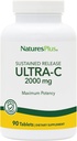Natures Plus Ultra-C 2000 mg - 90 Tabletas - Vitamina C con Rosa HIPS - Immune & Antioxidant Support - Vegetariano, Gluten Gratis - 90 Servings