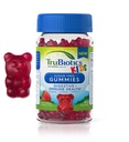 TruBiotics Probióticos para niños con prebióticos " Vitamina C, Gummies libres de azúcar para el apoyo médico digestivo e inmunitario, suplemento probiótico para niños picantes, sabor a fresa natural, 40 Gummies