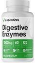 Enzimas digestivas enrolladas (1500 mg), Esenciales (60 Servimientos, 120 cápsulas)