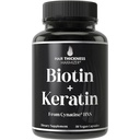 Keratina clínicamente probada + suplemento de crecimiento del cabello de biotina. con Cinatina HNS Keratina clínicamente estudiado para elgador, pelo más sano. para Mujeres y Hombres. Mejorado con Biotina 10000mcg para Max Resultados