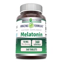 Amazing Fórmulas Melatonin Suplemento Silencio 10 Mg per Serving TEN 360 Tablets ← No Gluten-Free TEN Made in USA