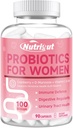 Probióticos para Mujeres 100 millones de UF Probióticos y Prebióticos con Enzimas Digestivas para la Salud Gut, Probióticos Vaginales con Arándano y Manguera D para la Salud de la Tracto Urinaria, equilibrio pH, 90 cápsulas